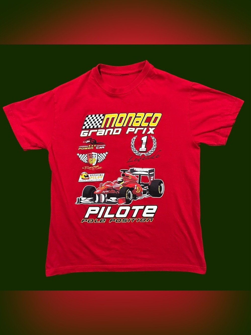 2016 Formula 1 Monaco Grand Prix Two Sided Graphic T-Shirt w Winner History